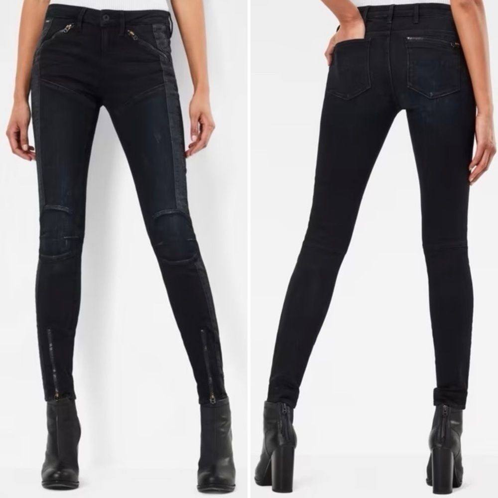 G Raw Star 5620 Custom Motorcycle Skinny Jeans In Dk Aged 26